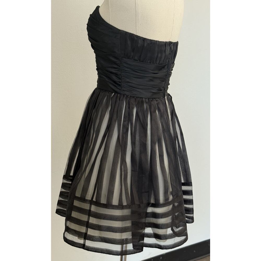 Betsy Johnson Rouched Corset, Fit And Flare Black Babydoll Dress Size 4 - Picture 8 of 16
